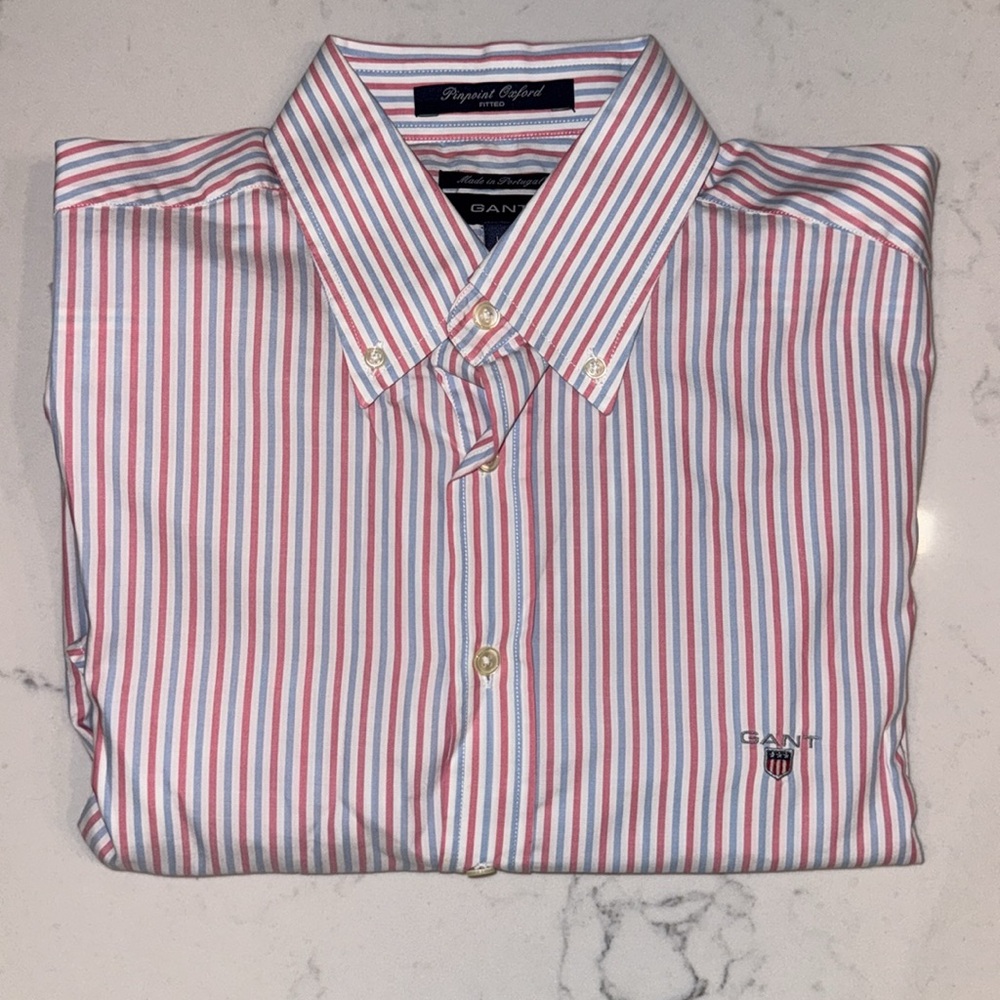 GANT Men's Fitted Striped Shirt Size L